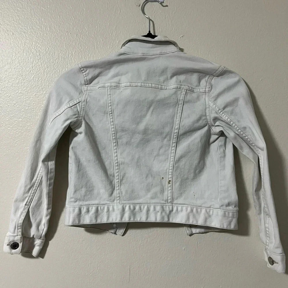 Little girls white denim jean jacket from H&M size 8-9 small flaw - Picture 5 of 6